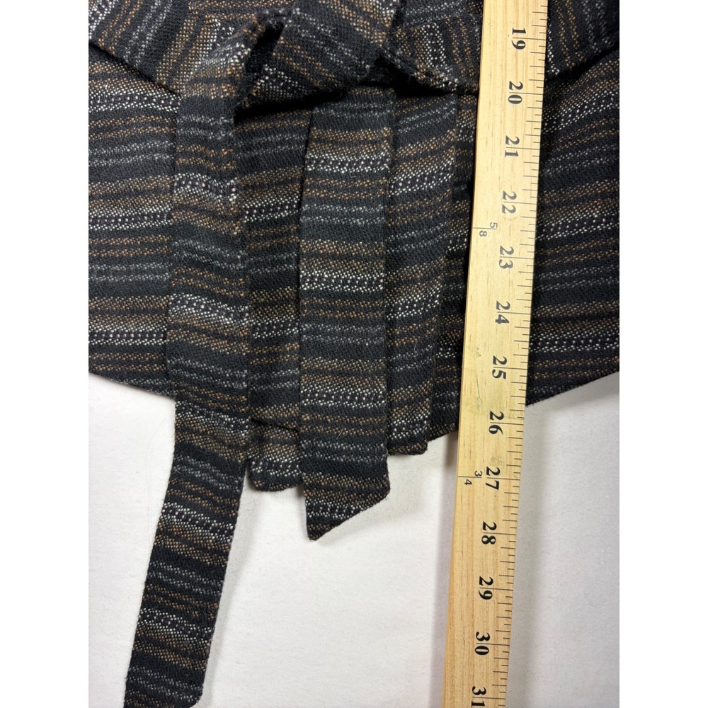 Jack Belted Wrap Jacket Striped Wool Blend Shawl Collar Minimalist Women S - Picture 3 of 11